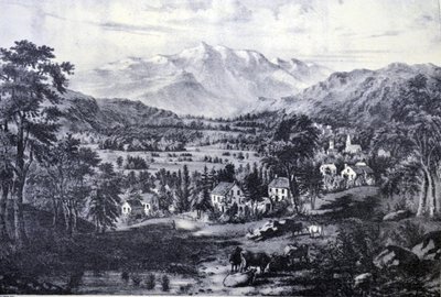 Monte Washington e le White Mountains. Dalla valle di Conway da N. and Ives, J.M. Currier